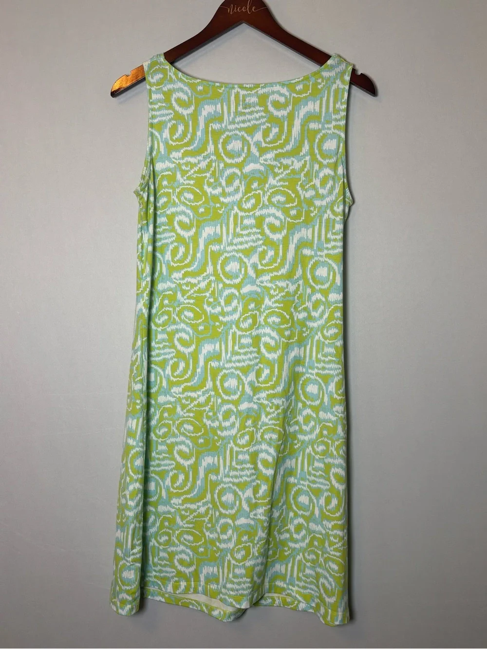 Title Nine Breeze Cowl Neck Tank Dress Womens M Green Activewear Travel Tennis - Picture 6 of 6